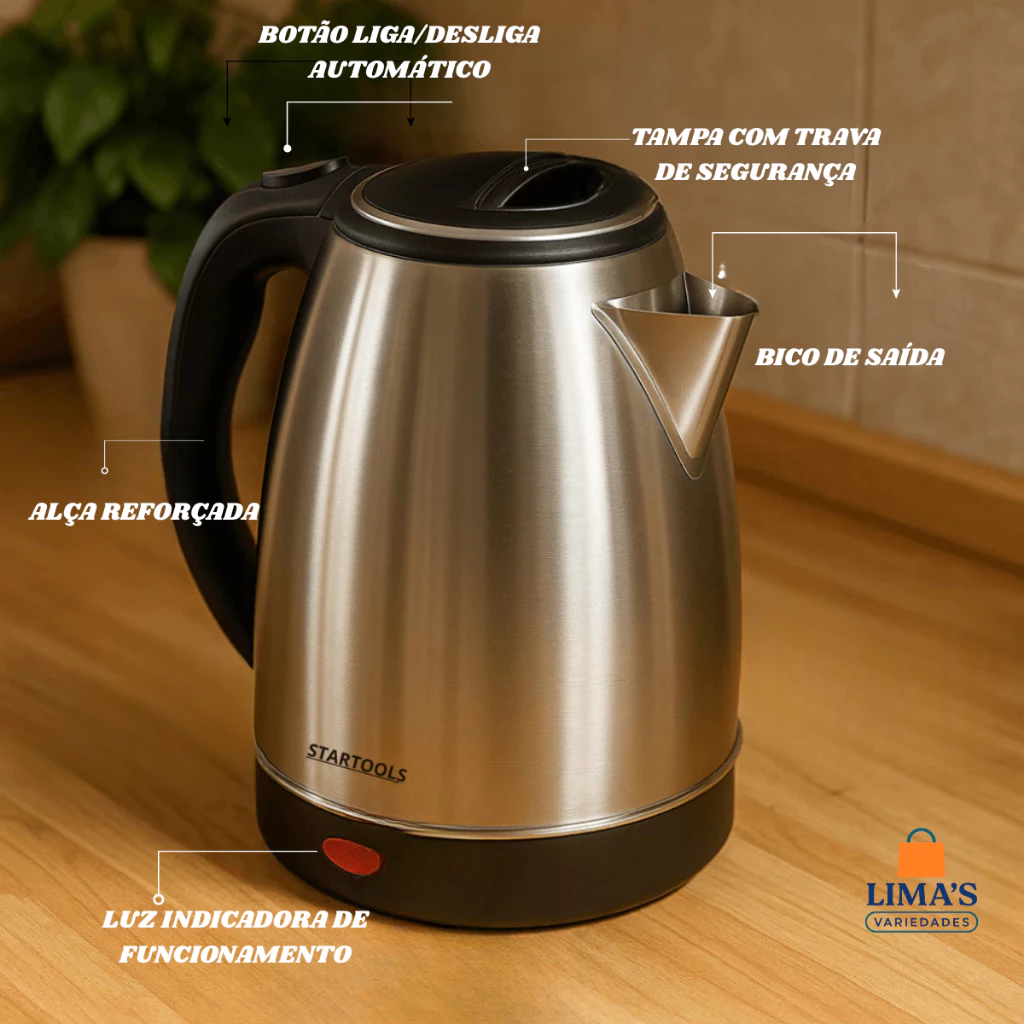 Chaleira Elétrica 2,0 Litros Inox 